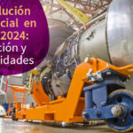 avion en hangar de repacion, montacargas con turbina para avion comercial